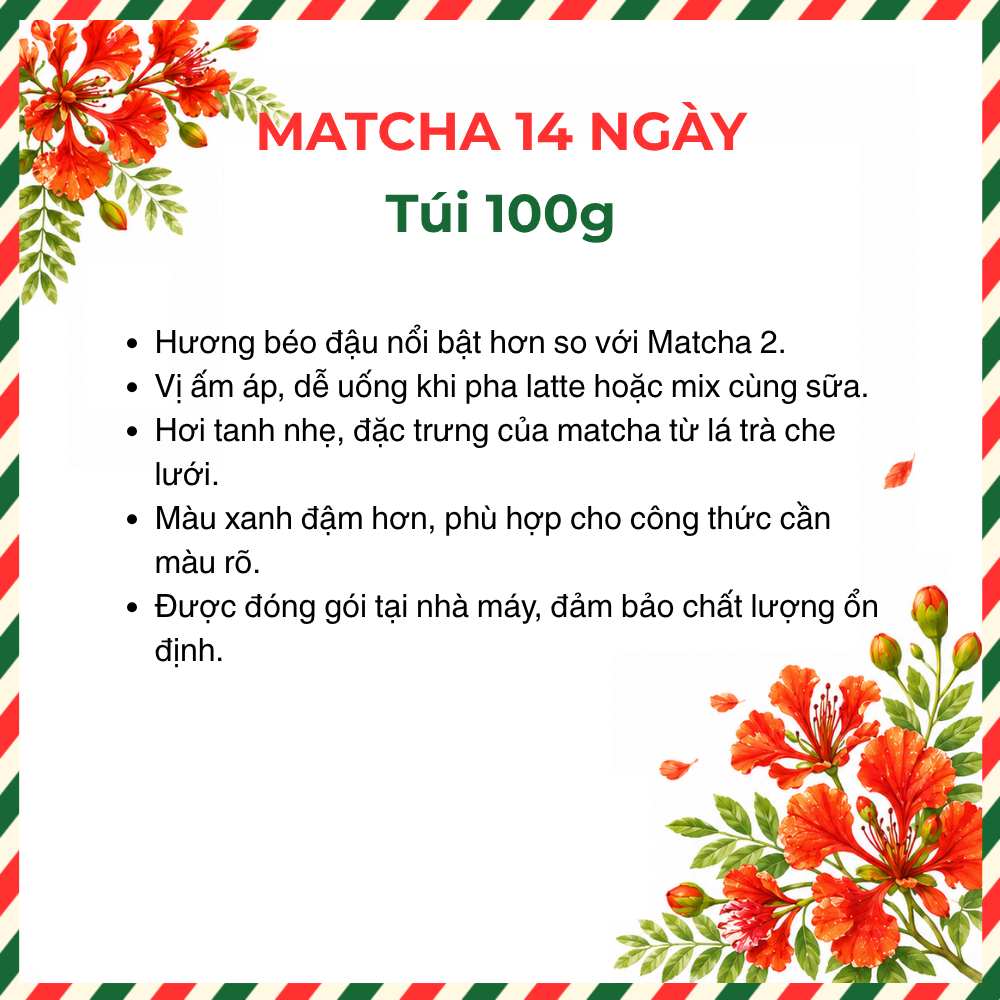 Bột trà xanh Matcha 14 | Túi 100g 4 Bột trà xanh Matcha 14 | Túi 100g - Ảnh 4
