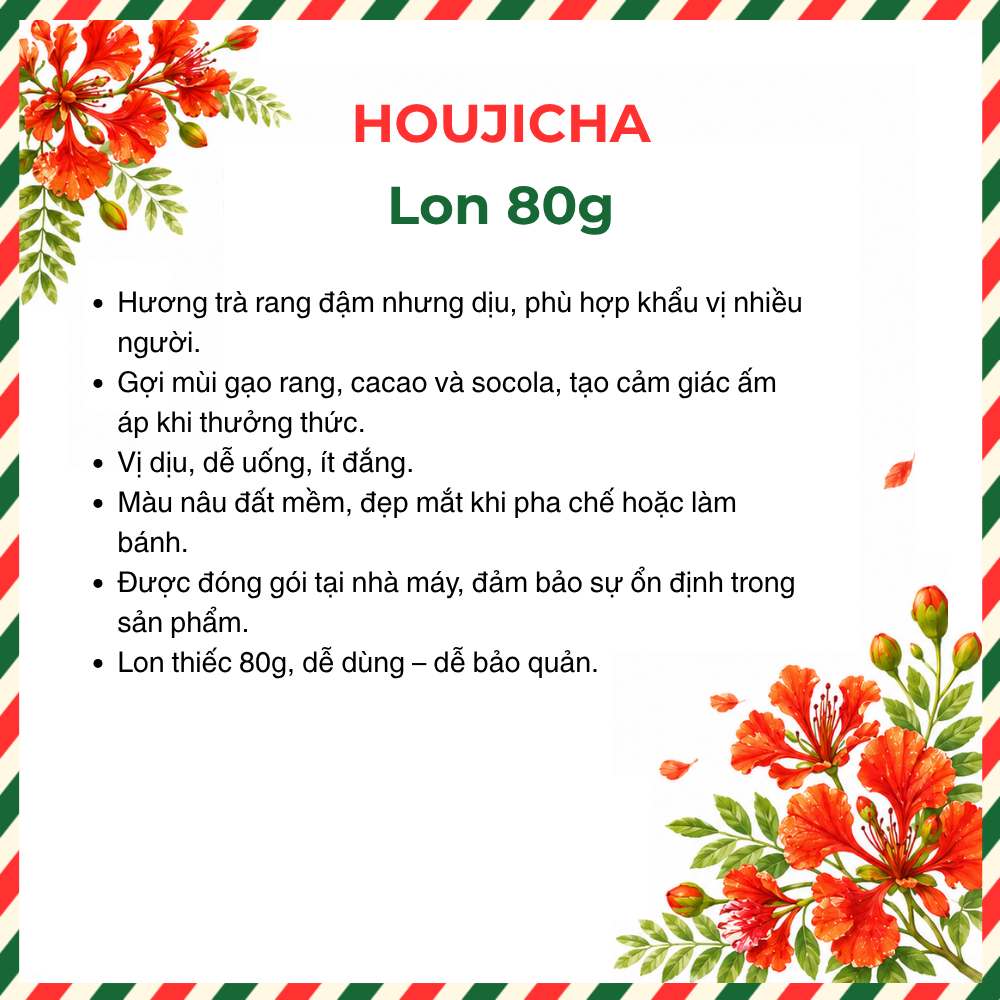 Bột trà Houjicha Ô Long Rang | Lon 80g 4 Bột trà Houjicha Ô Long Rang | Lon 80g - Ảnh 4
