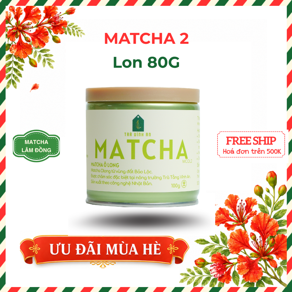 Bột trà Matcha Ô Long 2 | Lon 80g 1 Bột trà Matcha Ô Long 2 | Lon 80g
