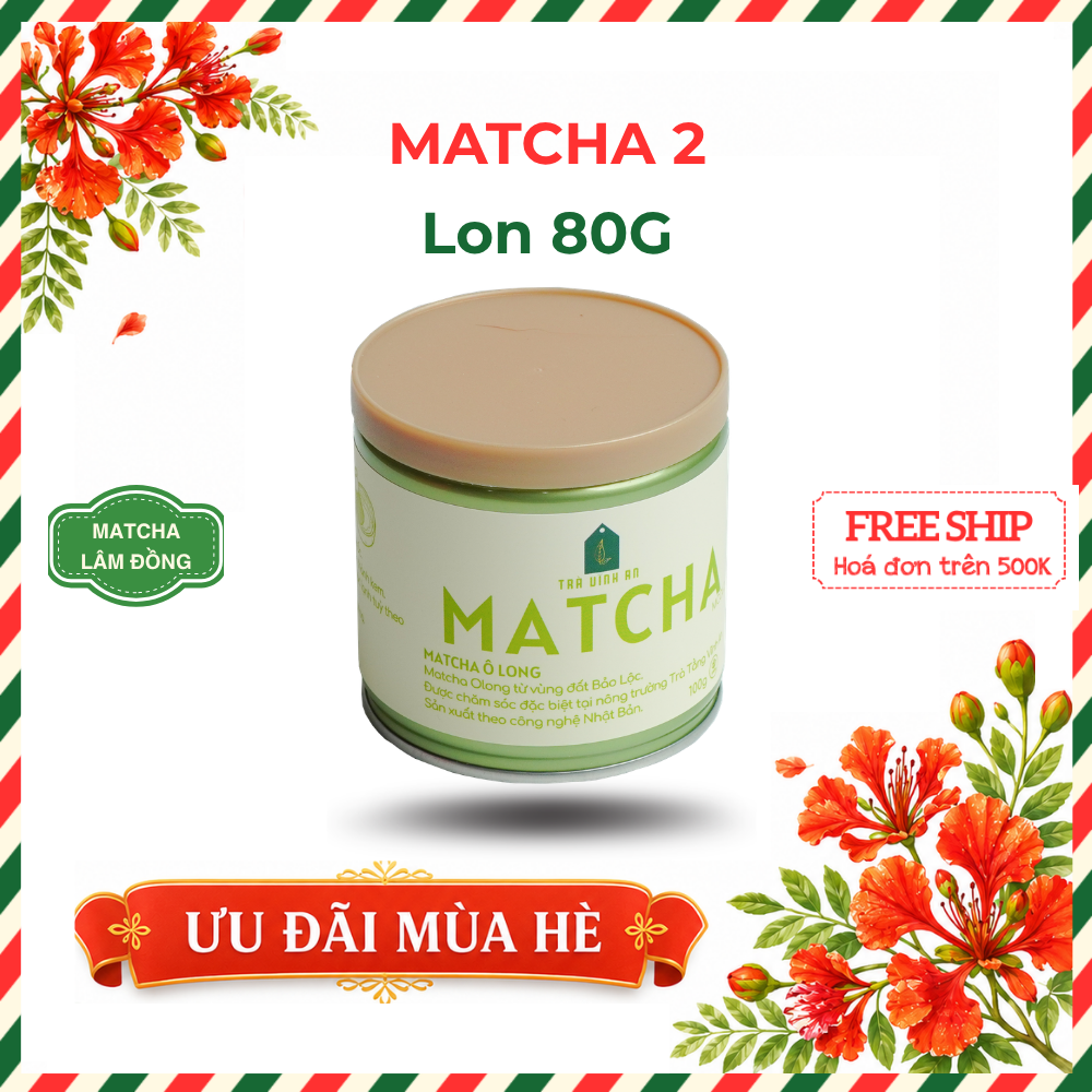 Bột trà Matcha Ô Long 2 | Lon 80g 3 Bột trà Matcha Ô Long 2 | Lon 80g - Ảnh 3