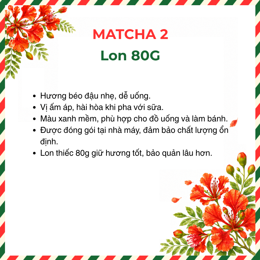 Bột trà Matcha Ô Long 2 | Lon 80g 4 Bột trà Matcha Ô Long 2 | Lon 80g - Ảnh 4