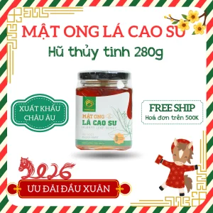 Mật ong lá Cao su - Hũ thủy tinh 280g