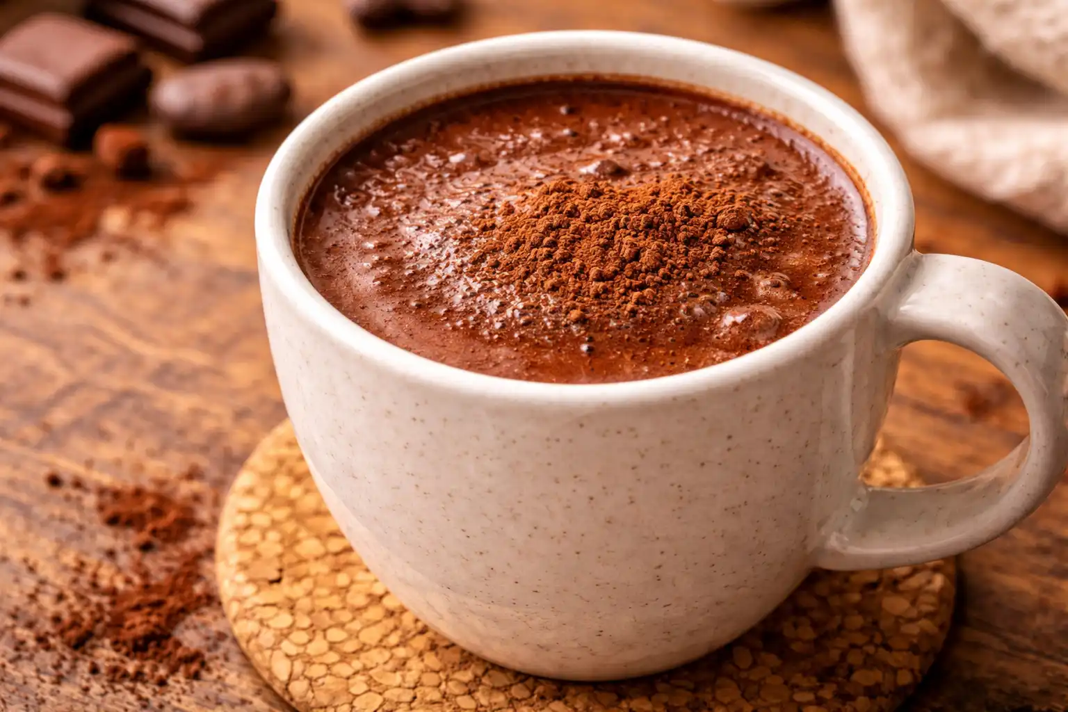 Bột cacao ngon thường có vị đậm, hơi đắng nhẹ và hậu vị rõ ràng