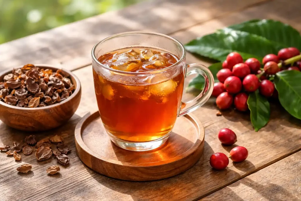 Trà cascara là gì? Có khi thứ bạn bỏ qua lại là phần đáng uống nhất 2026 | Bách Vị B'lao 1 Trà cascara Bảo Lộc mang đến trải nghiệm mới mẻ từ quả cà phê chín với hương vị thanh, thơm và dễ làm quen