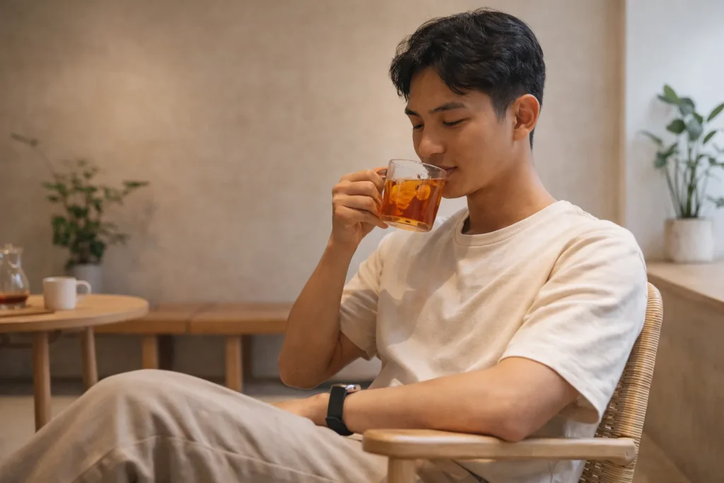 Trà cascara Bảo Lộc gây ấn tượng với hương trái cây dịu, chua thanh nhẹ và hậu vị mềm, sạch