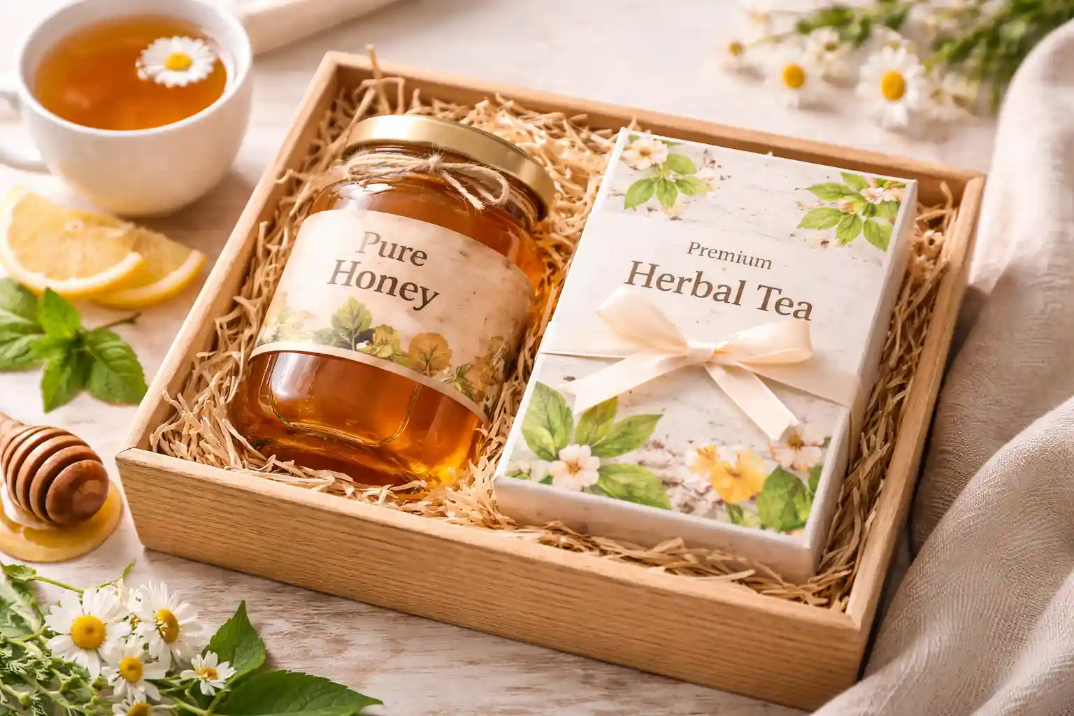 Combo trà và mật ong là set quà tinh tế, đẹp mắt và dễ ghi điểm