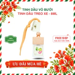 TINH DẦU TREO XE THIÊN NHIÊN NGUYÊN CHẤT 8ML - CHAI THỦY TINH NẮP GỖ | BÁCH VỊ B'LAO 17 buowir