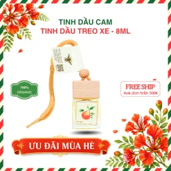 TINH DẦU TREO XE THIÊN NHIÊN NGUYÊN CHẤT 8ML - CHAI THỦY TINH NẮP GỖ | BÁCH VỊ B'LAO 20 cam 1