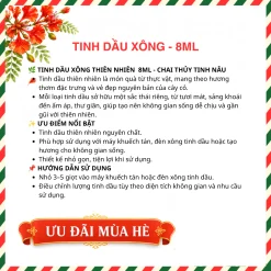 TINH DẦU XÔNG THIÊN NHIÊN NGUYÊN CHẤT 8ML - CHAI THỦY TINH NÂU | BÁCH VỊ B'LAO 17 general