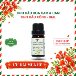 TINH DẦU XÔNG THIÊN NHIÊN NGUYÊN CHẤT 8ML - CHAI THỦY TINH NÂU | BÁCH VỊ B'LAO 14 hoa cam cam