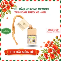 TINH DẦU TREO XE THIÊN NHIÊN NGUYÊN CHẤT 8ML - CHAI THỦY TINH NẮP GỖ | BÁCH VỊ B'LAO 15 mekong