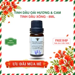 TINH DẦU XÔNG THIÊN NHIÊN NGUYÊN CHẤT 8ML - CHAI THỦY TINH NÂU | BÁCH VỊ B'LAO 16 oai huong cam