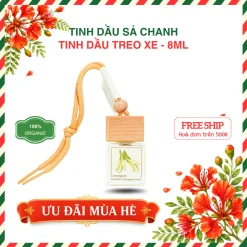 TINH DẦU TREO XE THIÊN NHIÊN NGUYÊN CHẤT 8ML - CHAI THỦY TINH NẮP GỖ | BÁCH VỊ B'LAO 22 sa chanh 1
