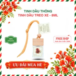 TINH DẦU TREO XE THIÊN NHIÊN NGUYÊN CHẤT 8ML - CHAI THỦY TINH NẮP GỖ | BÁCH VỊ B'LAO 18 thoong